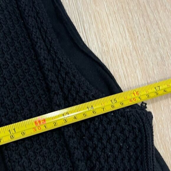 Croft & Barrow, Black Textured Knit Pointed Draped Open Front Vest Women’s Small - Picture 4 of 12